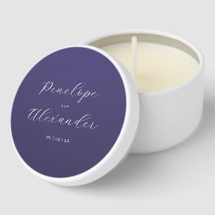 Elegant Purple Calligraphy Mini Candle Favors