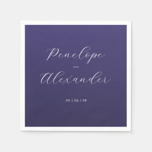 Elegant Purple Calligraphy Napkins