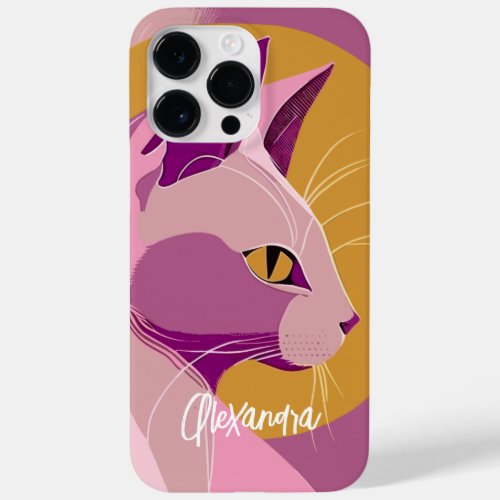 Elegant Purple Cat Print Case_Mate iPhone 14 Pro Max Case