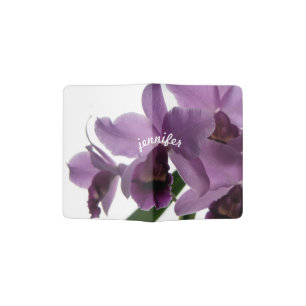 Elegant Purple Cattleya Orchids Personalized Passport Holder