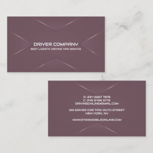 Elegant Purple Chauffeur Driver Business Card