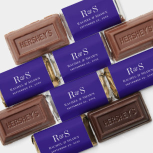Elegant Purple Chic Modern Monogram Wedding Hershey's Miniatures