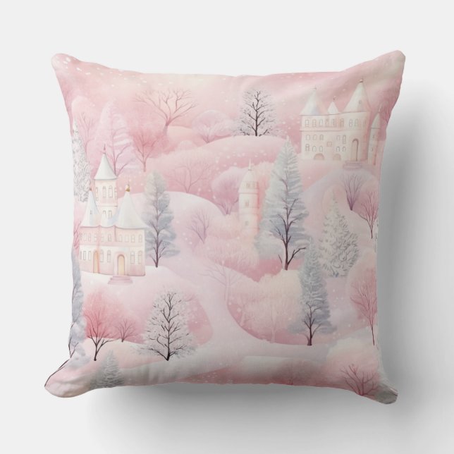 Elegant Purple Christmas Throw Pillow  (Front)