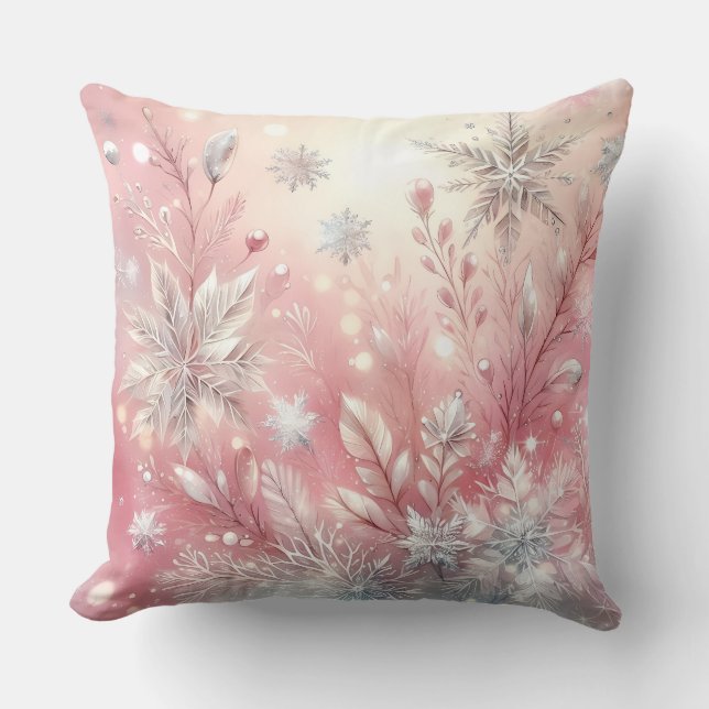 Elegant Purple Christmas Throw Pillow  (Front)