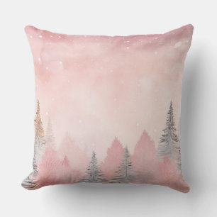 Elegant Purple Christmas Throw Pillow