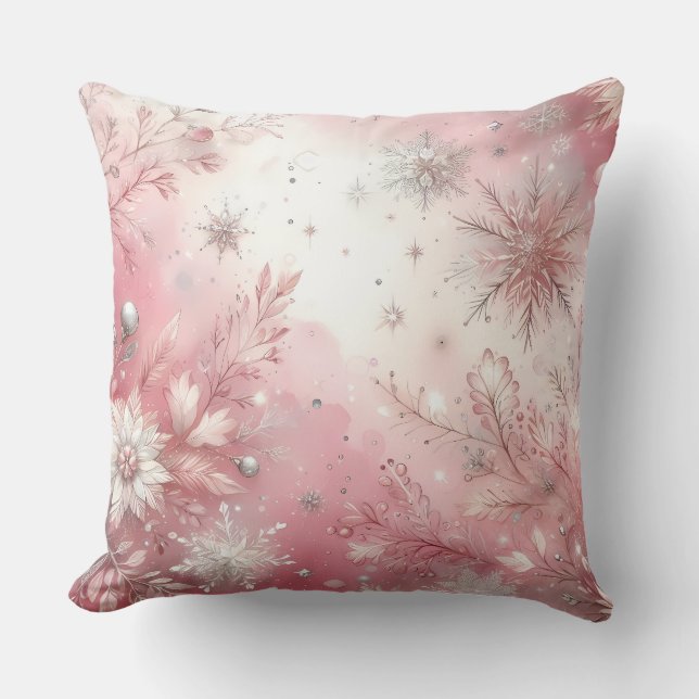 Elegant Purple Christmas Throw Pillow  (Front)
