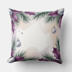 Elegant Purple Christmas Throw Pillow