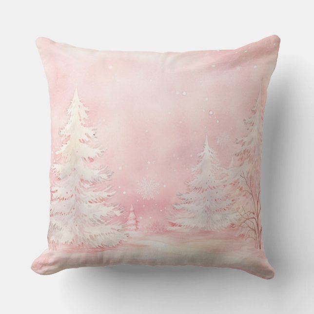Elegant Purple Christmas Throw Pillow  (Front)