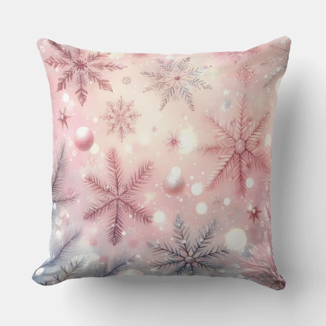 Elegant Purple Christmas Throw Pillow  (Front)