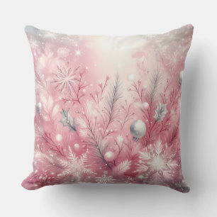 Elegant Purple Christmas Throw Pillow