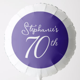 Elegant Purple Circle Monogram 70th Birthday Balloon
