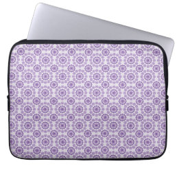 Elegant Purple Circles Geometric Pattern Laptop Sleeve