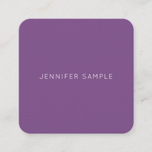 Elegant Purple Color Professional Minimalistic Square Business Card
