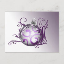 elegant purple Corporate Christmas Greetings Holiday Postcard