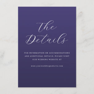 Elegant Purple Cursive Wedding Details Card