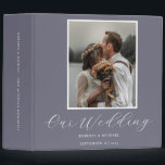 Elegant Purple Custom Photo Our Wedding Album 3 Ring Binder<br><div class="desc">Elegant Pastel Purple Custom Photo Our Wedding Album</div>