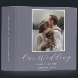 Elegant Purple Custom Photo Our Wedding Album 3 Ring Binder<br><div class="desc">Elegant Pastel Purple Custom Photo Our Wedding Album</div>