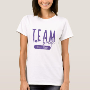 Elegant Purple Customizable Team Bride Squad Tee