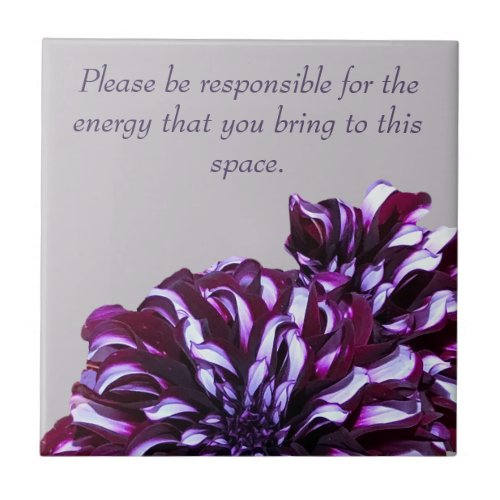 Elegant purple dahlia flowers positive energy tile