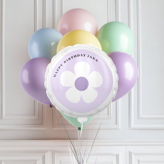 Elegant Purple Daisy Birthday | Floral Party Balloon (Creator Uploaded)