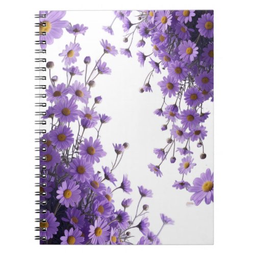 Elegant Purple Daisy Cascades on Dreamy Lavender  Notebook