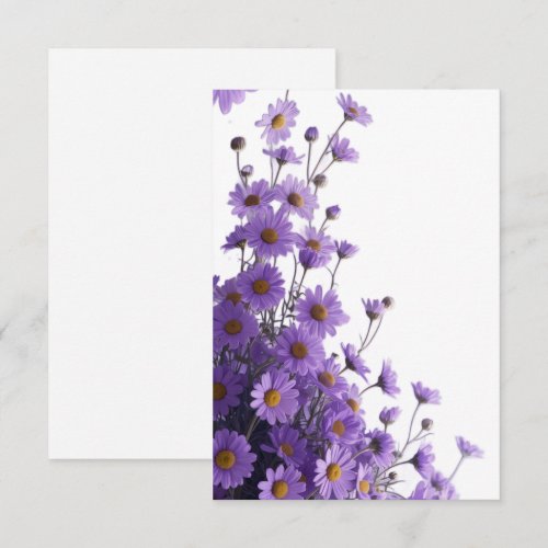 Elegant Purple Daisy Cascades on Dreamy Lavender Thank You Card