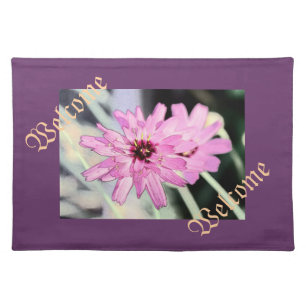 elegant purple daisy flowers welcome placemat