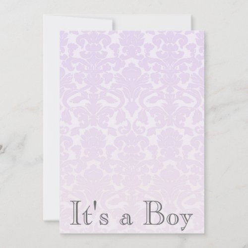 Elegant Purple Damask Baby Shower Invitation