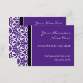 Elegant Purple Damask Business Cards (Front/Back)