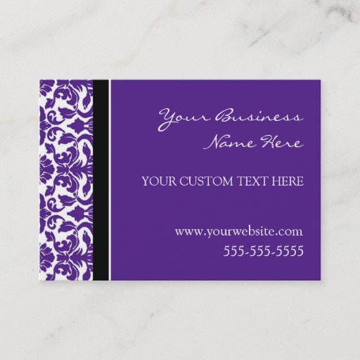 Customizable Elegant Purple Damask Business Cards