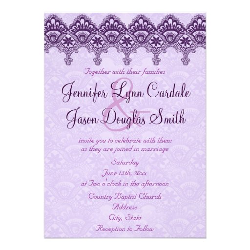 Purple Lace Wedding Invitations 6