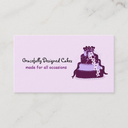 Elegant  Purple Designer Cake Business Card