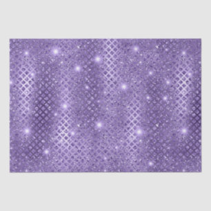Elegant Purple Diamonds Metallic Glitter Pattern Tissue Paper