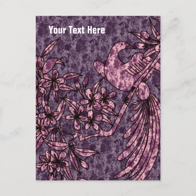 Elegant Purple Dove Customizable Postcard (Front)