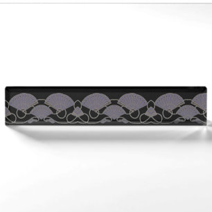 Elegant Purple Fan Desk Name Plate