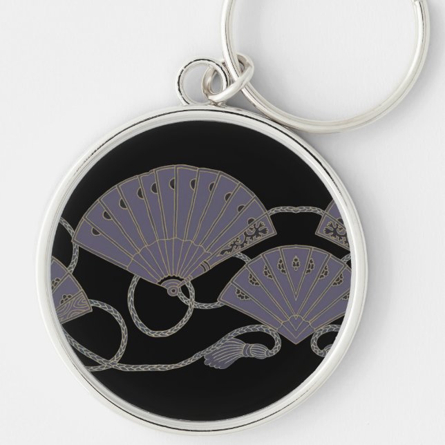 Elegant Purple Fan Keychain (Front)