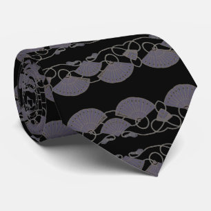 Elegant Purple Fan Neck Tie