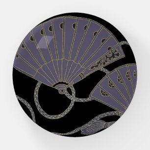 Elegant Purple Fan Paperweight