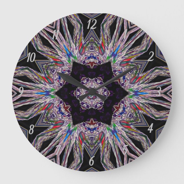 Elegant Purple Faux Gemstone Design Large Clock (Front)