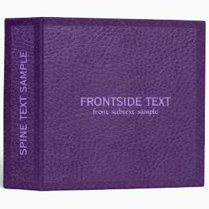Elegant Purple Faux Vintage Leather Print 3 Ring Binder