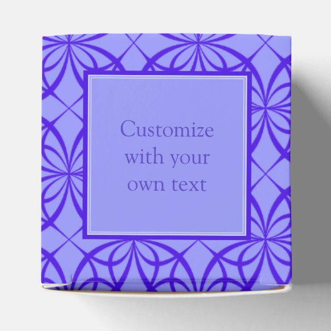 Elegant Purple Filigree Pattern Custom Text Favor Boxes (Top)