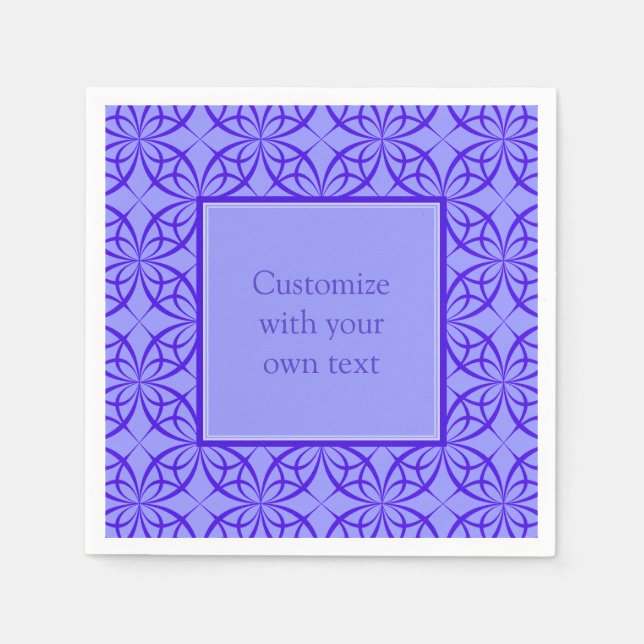 Elegant Purple Filigree Pattern Custom Text Napkins (Front)