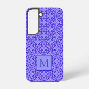 Elegant Purple Filigree Pattern Monogram Samsung Galaxy S22 Case