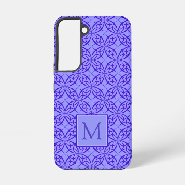 Elegant Purple Filigree Pattern Monogram Samsung Galaxy Case (Back)