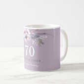 Elegant Purple Floral 70th Birthday Party Gift Coffee Mug (Front Right)