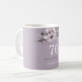 Elegant Purple Floral 70th Birthday Party Gift Coffee Mug (Front Left)