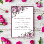 Elegant Purple Floral 80th Birthday Party Invitation<br><div class="desc">Step into a world of timeless elegance with our “Elegant Purple Floral 80th Birthday Party Invitation.” This design is a masterpiece of grace and sophistication, celebrating the beauty of a life well lived and the promise of a meaningful celebration. A watercolor bouquet of watercolor purple roses takes center stage, each...</div>