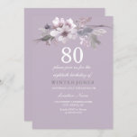 Elegant Purple Floral 80th Birthday Party Invite<br><div class="desc">Elegant Purple Floral 80th Birthday Party Invite Invitation

Perfect card for your special occasion

 Matching collection in Niche and Nest store. Design courtesy of: https://www.etsy.com/shop/SmallHouseBigPony</div>