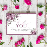Elegant Purple Floral 80th Birthday Thank You Card<br><div class="desc">Elegant Purple Floral 80th Birthday Thank You.  Most lettering is editable - click the "Customize Further" button to edit. Matching items are available.</div>