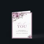 Elegant Purple Floral 90th Birthday Thank You<br><div class="desc">Elegant Purple Floral 90th Birthday Thank You. Most lettering is editable - click the "Customize Further" button to edit. Matching items are available.</div>